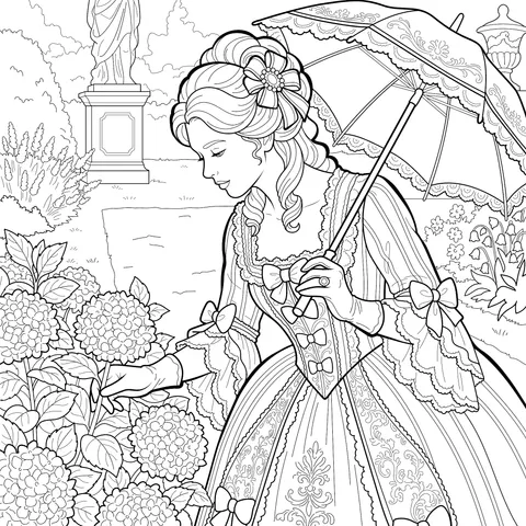 Classical Lady in the Garden