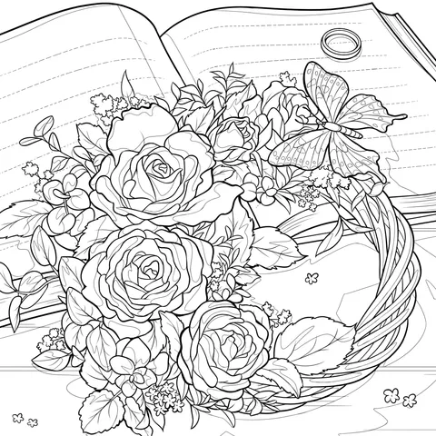 Flowers and Book Illustration