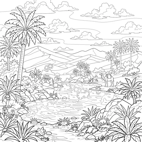 Desert Oasis Scene