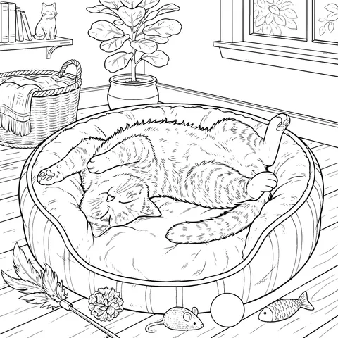 A Cozy Cat Resting Picture