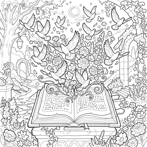 Magic Book in the Dreamy Garden