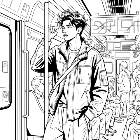 Stylish Man in Subway