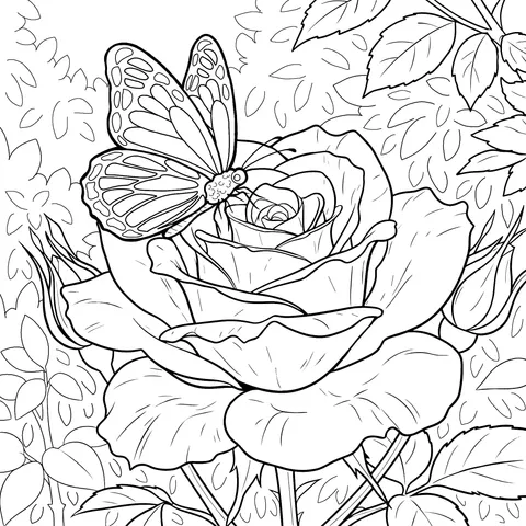 Rose and Butterfly