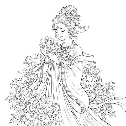 Classical Beauty and Peonies