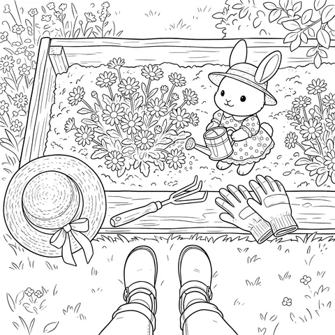 Adorable Bunny's Garden Time