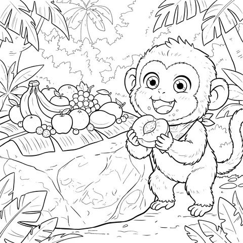 Little Monkey Enjoying Delicacies