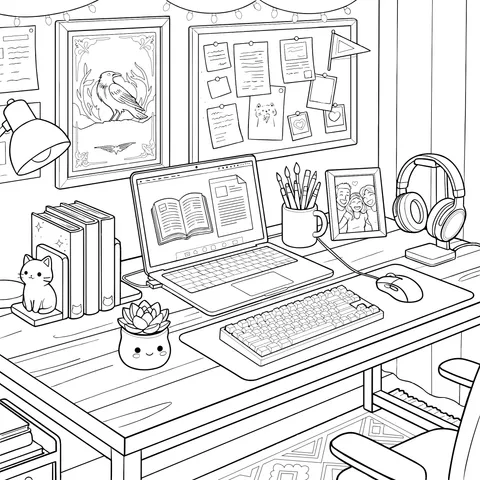 Cozy Work - Study Desk Scene