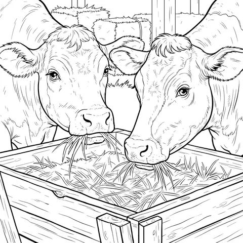 Cows Eating