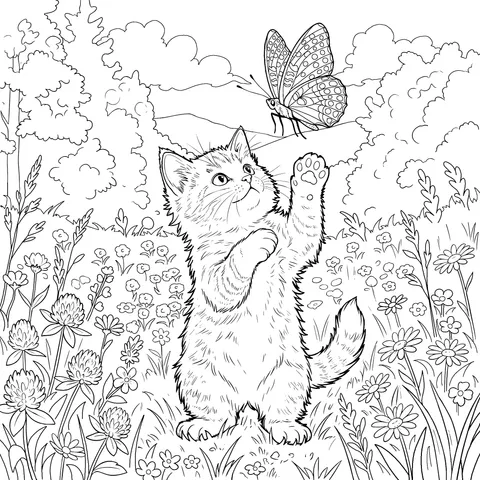 Kitten and Butterfly