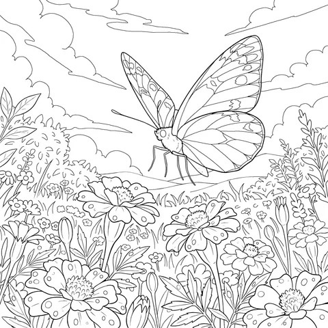 Butterfly Dancing in Flower - bed