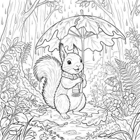 Squirrel Holding a Leaf - Umbrella