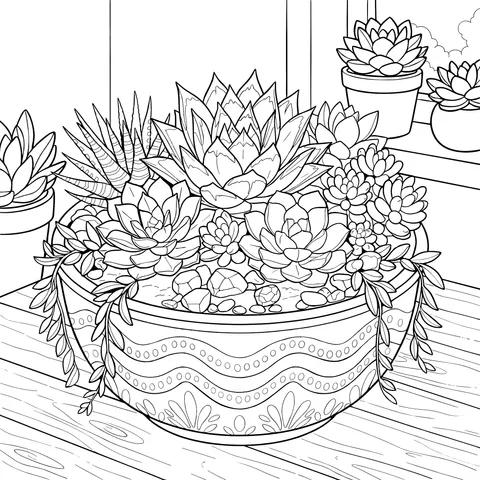 Colorful Succulent Potted Plants