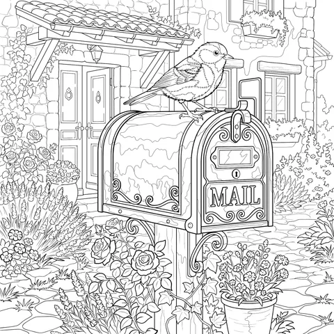 Rural Mailbox and Bird