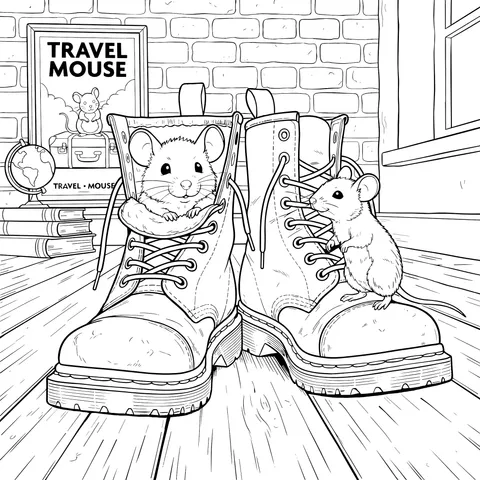 Cute Mice and Red Boots