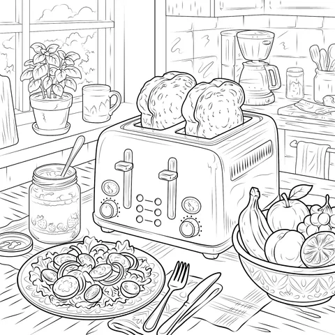 Cozy Kitchen Breakfast Scene