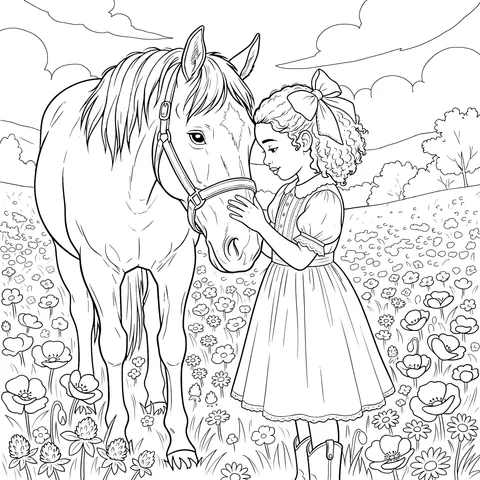 A Heart - warming Scene of a Girl and a Horse