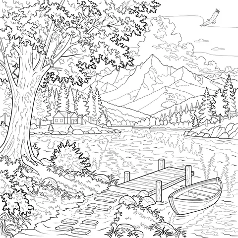Beautiful Autumn Lakeside Scenery