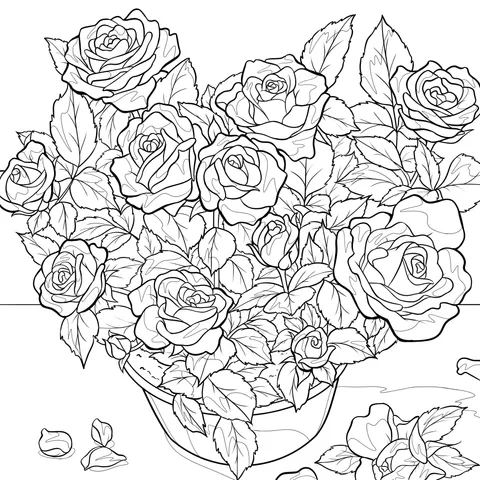Colorful Rose Potted Plant