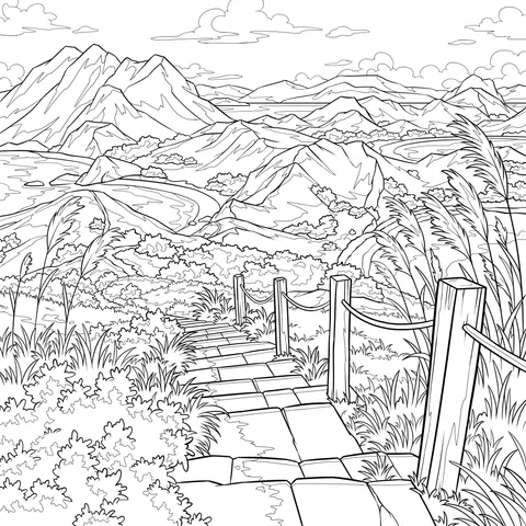 Beautiful Scenery of a Mountain Path
