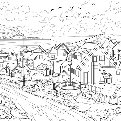 Seaside Village Scenery