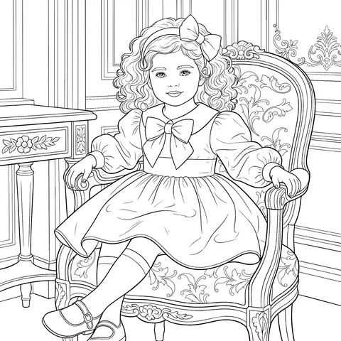 Little Girl Sitting Gracefully