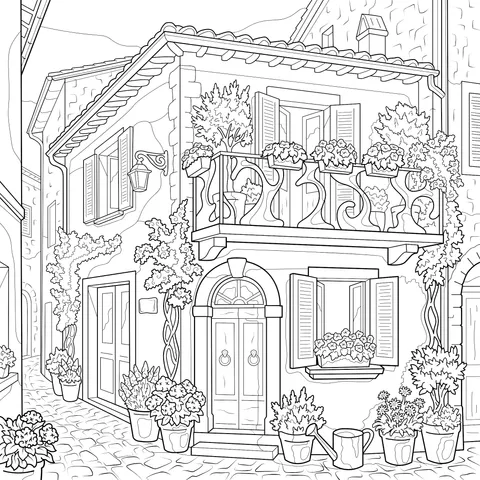Romantic European - style Courtyard Cottage