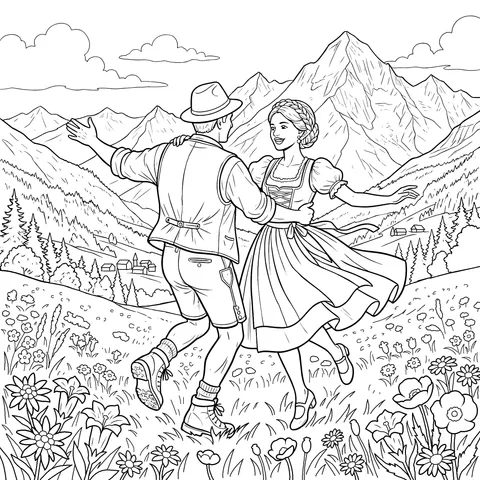 Joyful Dance at the Foot of the Alps