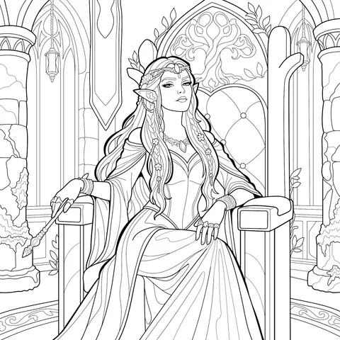Elven Queen on the Throne