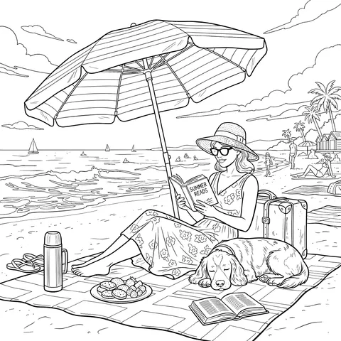 Relaxing Reading Time on the Beach