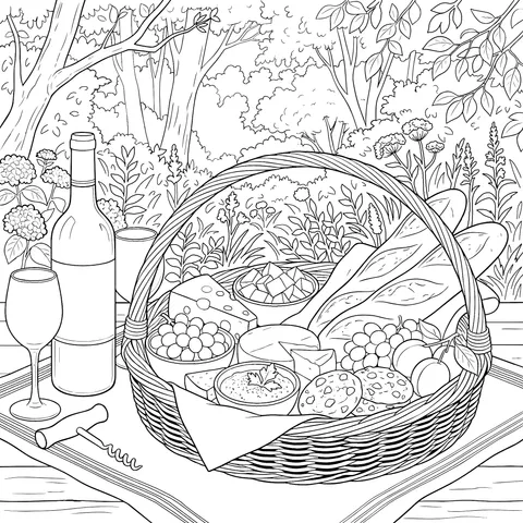 Picnic Basket in the Forest