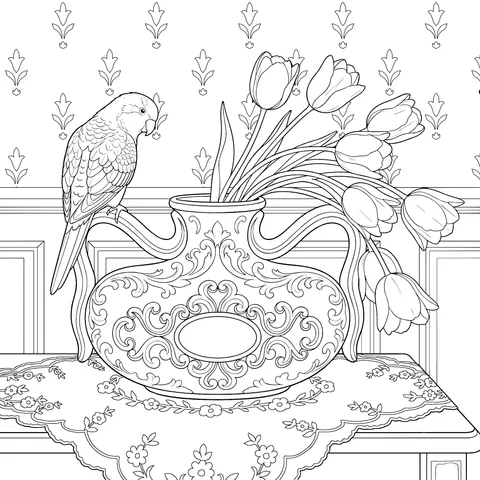 Vase and Parrot