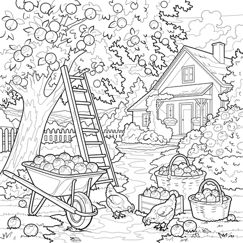 Apple Harvest Scene in the Countryside