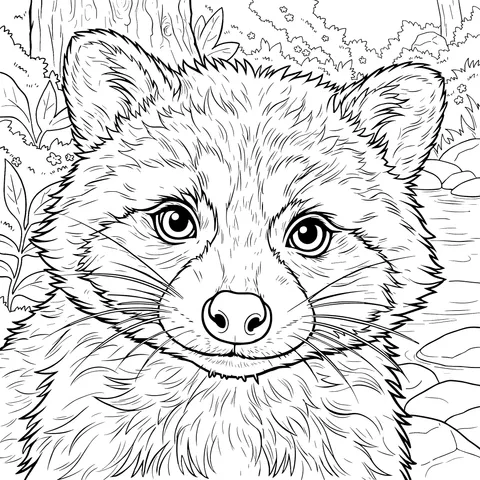 Little Raccoon by the Stream