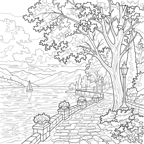 Beautiful Autumn Lakeside Scenery