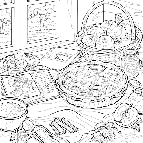 Autumn Apple Delicacy Scene