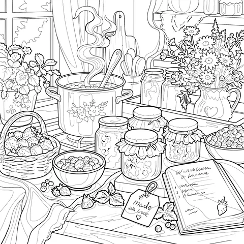 Warm Strawberry Jam - making Scene