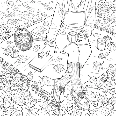 Cozy Autumn Picnic in the Woods
