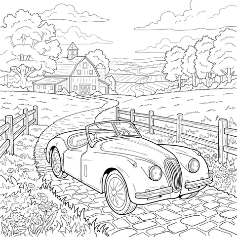Vintage Car in the Countryside