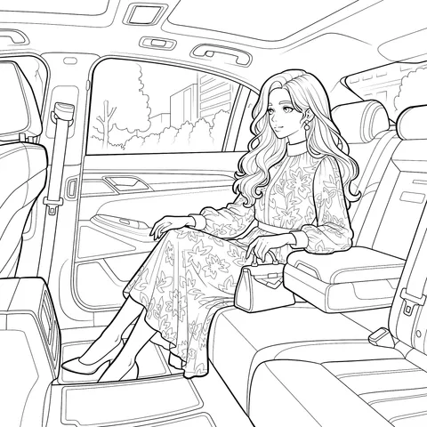 Elegant Lady in the Car