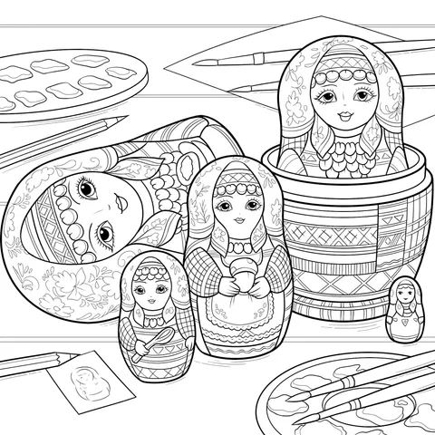 Russian Matryoshka Doll Art