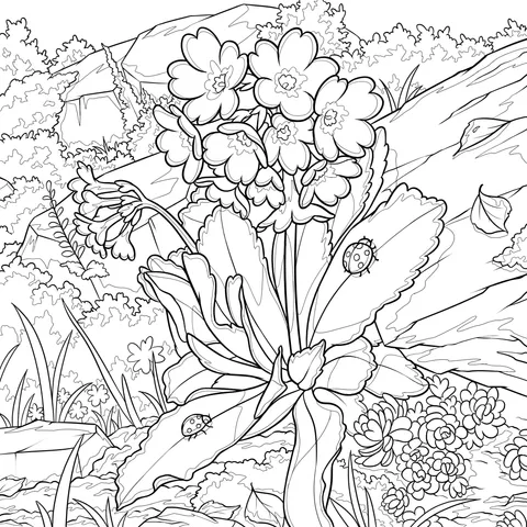 Spring Flowers and Ladybugs