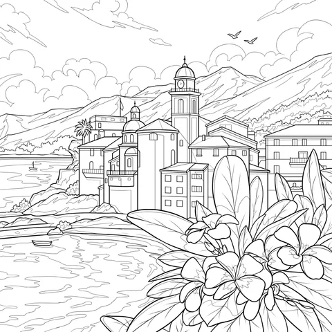 Seaside Town Scenery