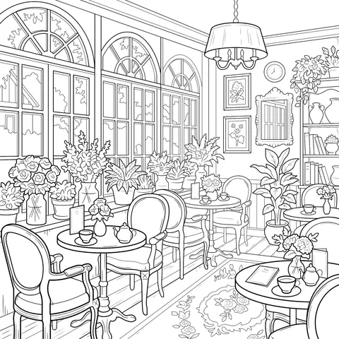 Cozy Flower - filled Tea Room