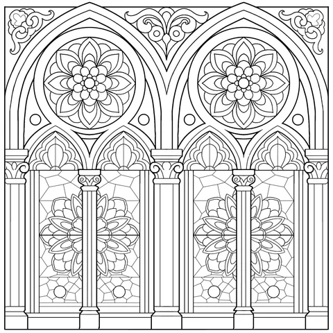 Exquisite Stained - Glass Window Pattern