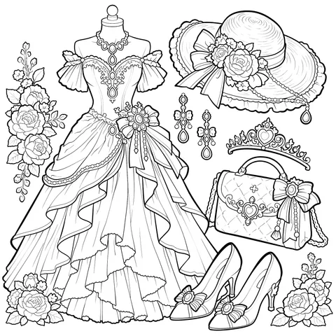 Elegant Blue Princess Gown Set