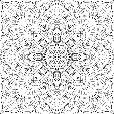 Warm Tone Symmetrical Mandala Pattern