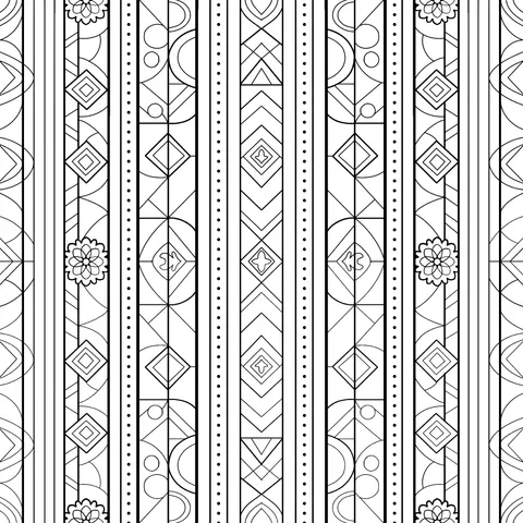 Ethnic Geometric Vertical Pattern