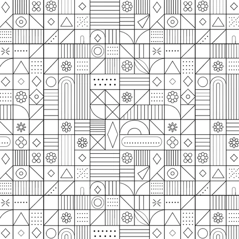 Macaron-toned Geometric Mosaic Pattern