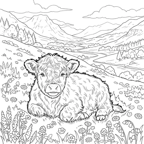 Highland Calf in the Valley