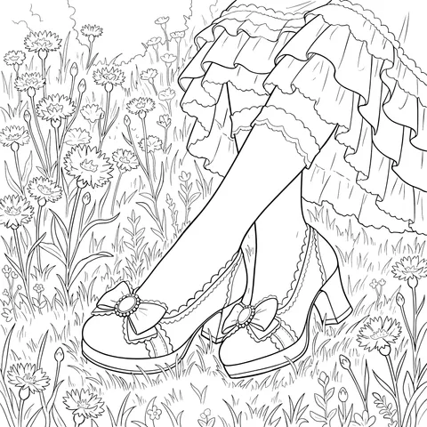 Lolita Shoes in Flower Field